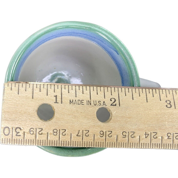 M A Hadley Pottery Bouquet 2 oz Cup Blue‎ and Green RARE - Picture 7 of 8